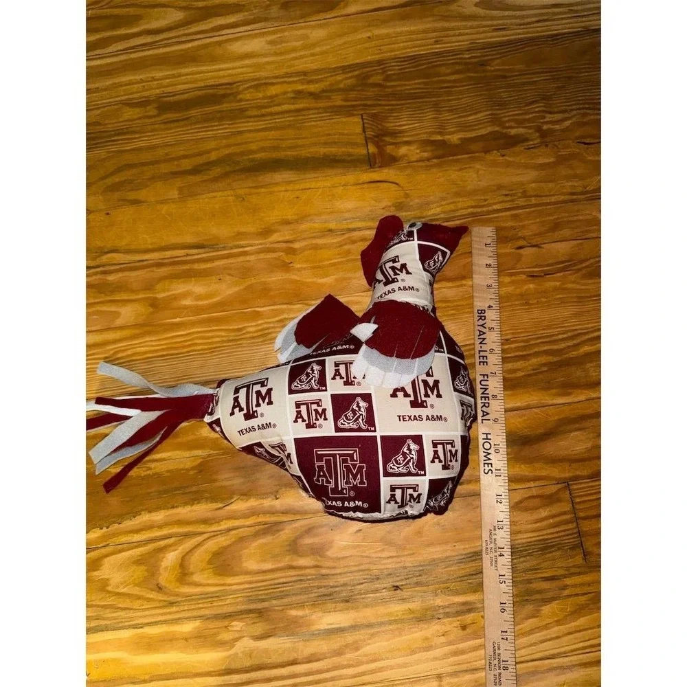 Texas A&M folk style chicken pillow decor handmade‎ Aggies one wing needs repair